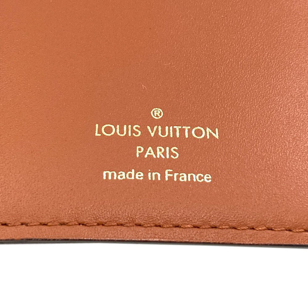 Louis Vuitton Portefeuille Flower Trifold Wallet Coin Purse Canvas Orange White